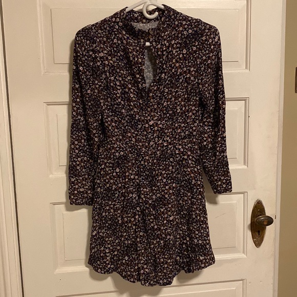 Floral mock neck mini dress - Picture 1 of 5